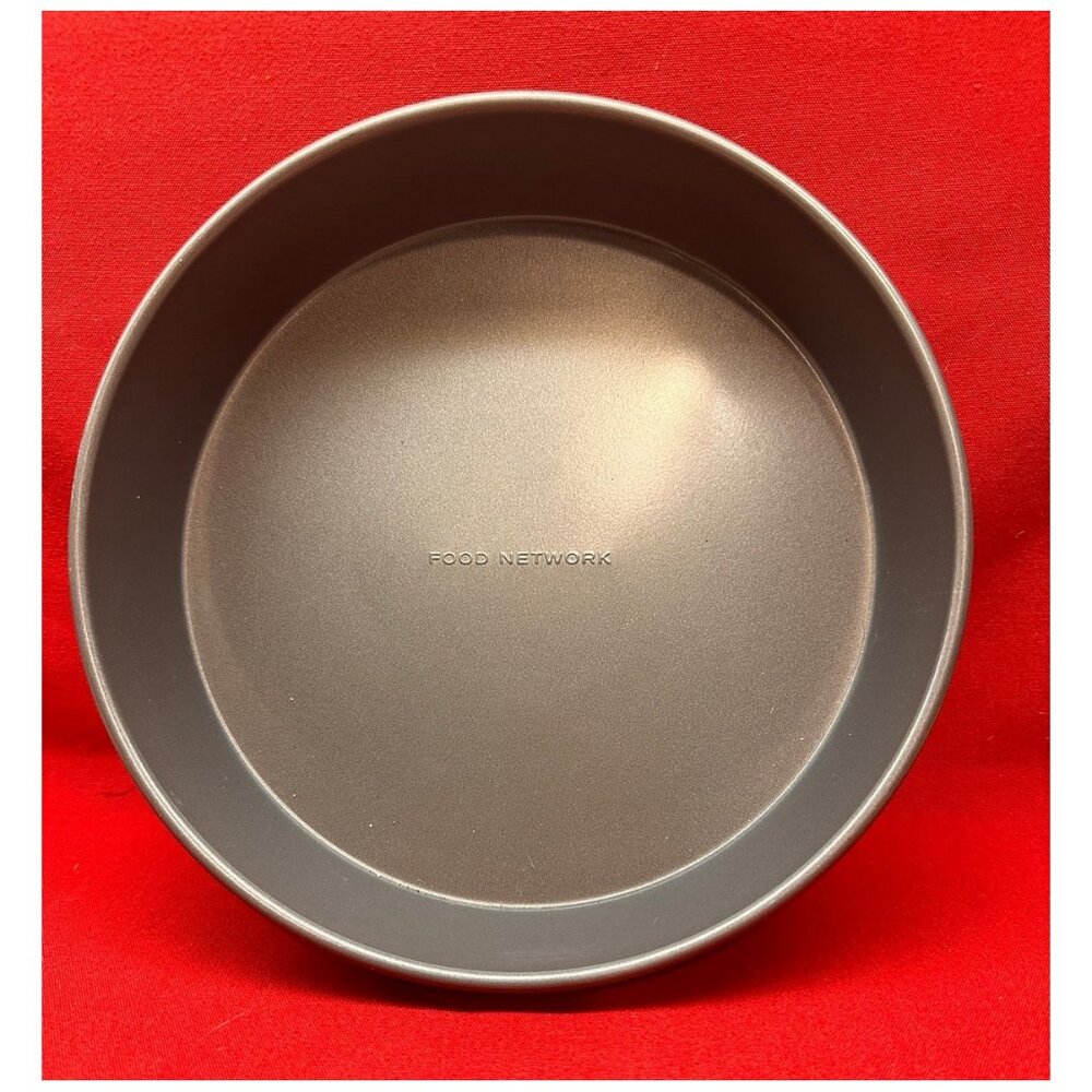 Food Network Round Baking Pan Steel Metal ~8" diameter x 1-5/8" deep NWOT